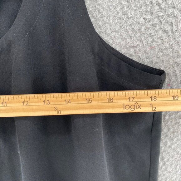 LOFT Romper Womens Black Scalloped Hem Pockets Sleeveless Cut Out Backless NWT - Picture 7 of 12